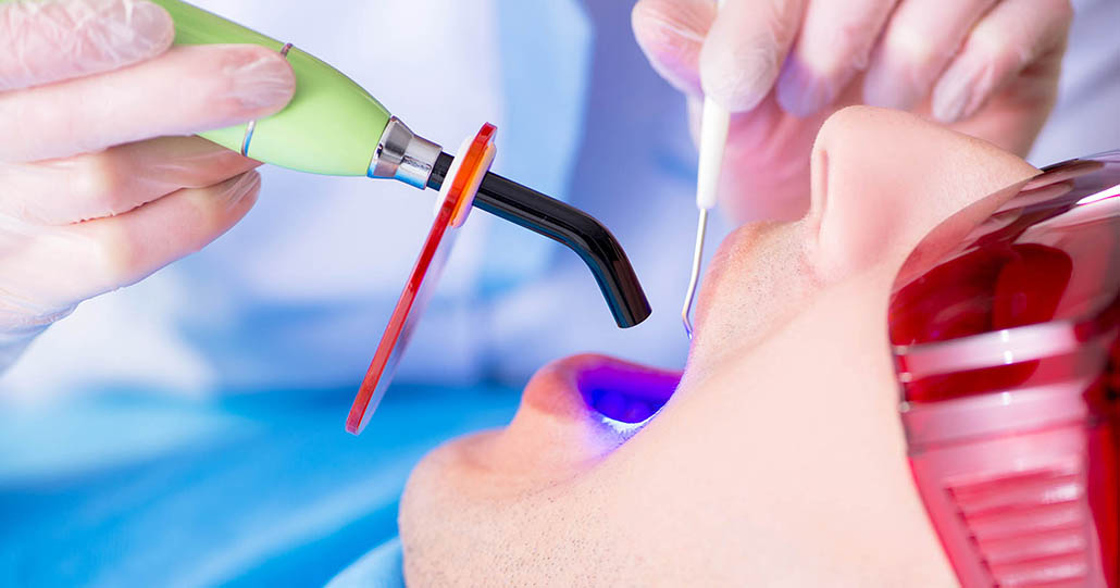 Patient visiting dentist for regular check-up and fillings